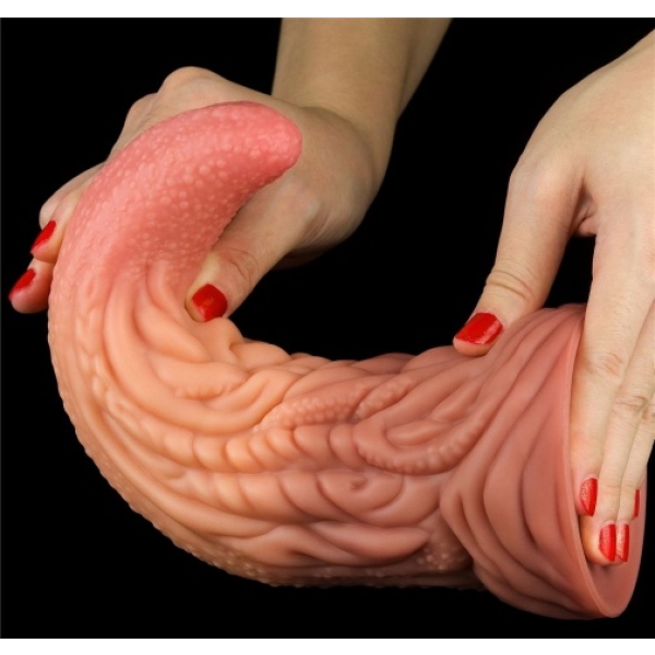 10 Sensational Inches of Dual-Layered Pleasure – King Sized Tongue Awaits!