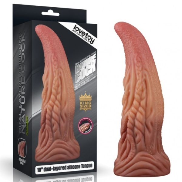 10 Sensational Inches of Dual-Layered Pleasure – King Sized Tongue Awaits!