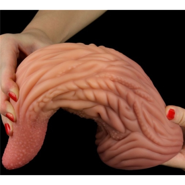 10 Sensational Inches of Dual-Layered Pleasure – King Sized Tongue Awaits!