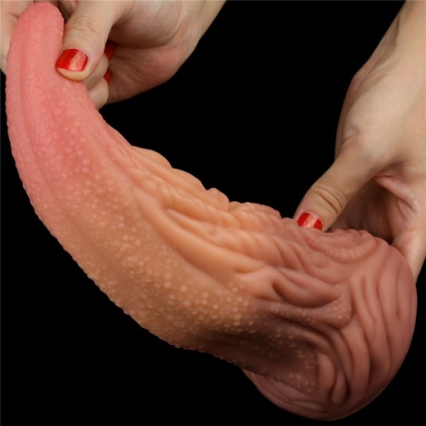 10 Sensational Inches of Dual-Layered Pleasure – King Sized Tongue Awaits!
