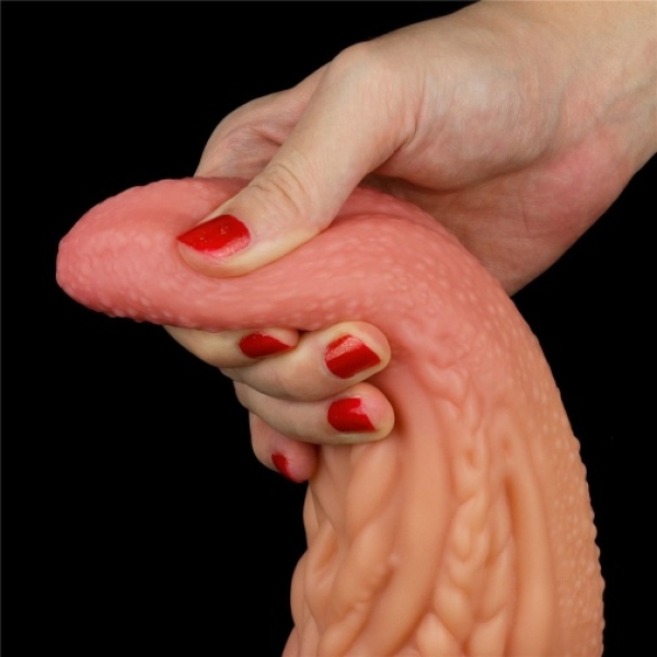 10 Sensational Inches of Dual-Layered Pleasure – King Sized Tongue Awaits!