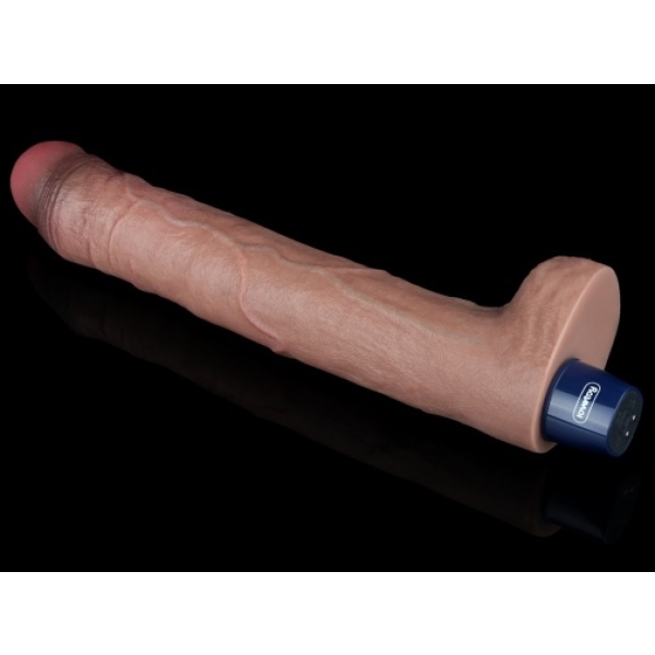 7 mind-blowing features of the 10.5" Real Softee Vibro Dildo in lifelike brown