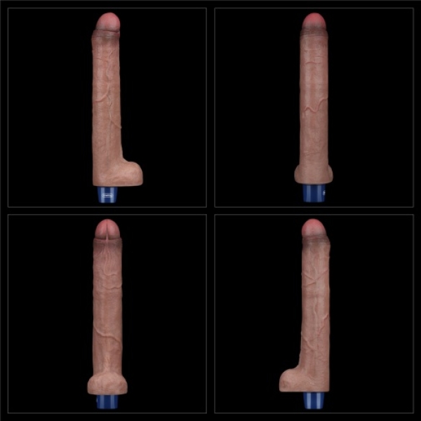 7 mind-blowing features of the 10.5" Real Softee Vibro Dildo in lifelike brown