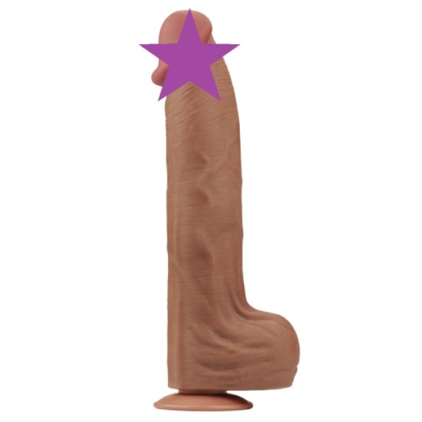 7 Sensational Inches of Realistic Pleasure with Sliding Skin Dildo - Brown