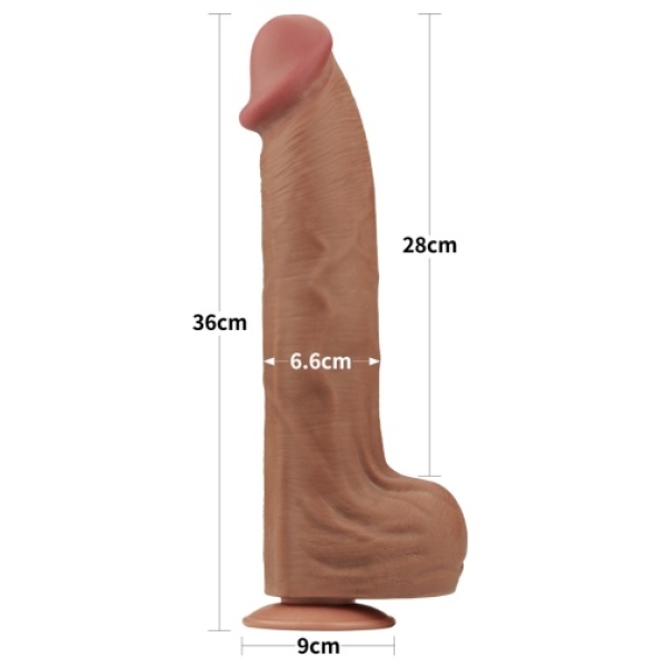 7 Sensational Inches of Realistic Pleasure with Sliding Skin Dildo - Brown