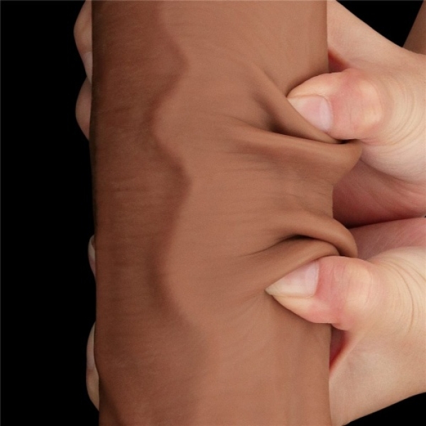 7 Sensational Inches of Realistic Pleasure with Sliding Skin Dildo - Brown