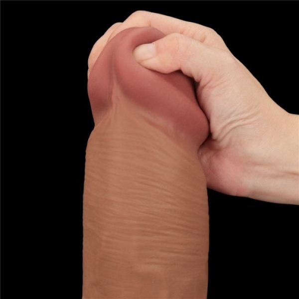 7 Sensational Inches of Realistic Pleasure with Sliding Skin Dildo - Brown