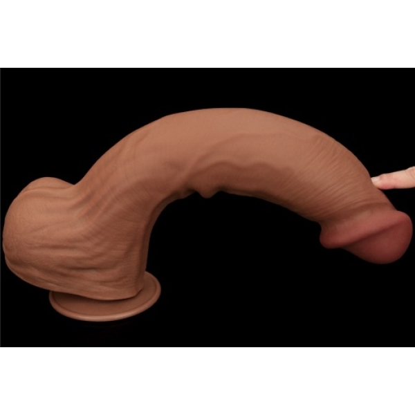 7 Sensational Inches of Realistic Pleasure with Sliding Skin Dildo - Brown
