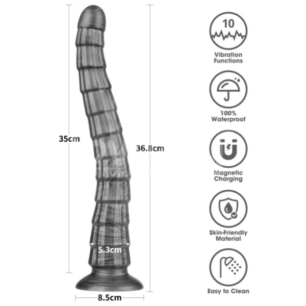 7 mind-blowing inches of pure pleasure with the 14.5" King Sized Vibrax Slider in Grey