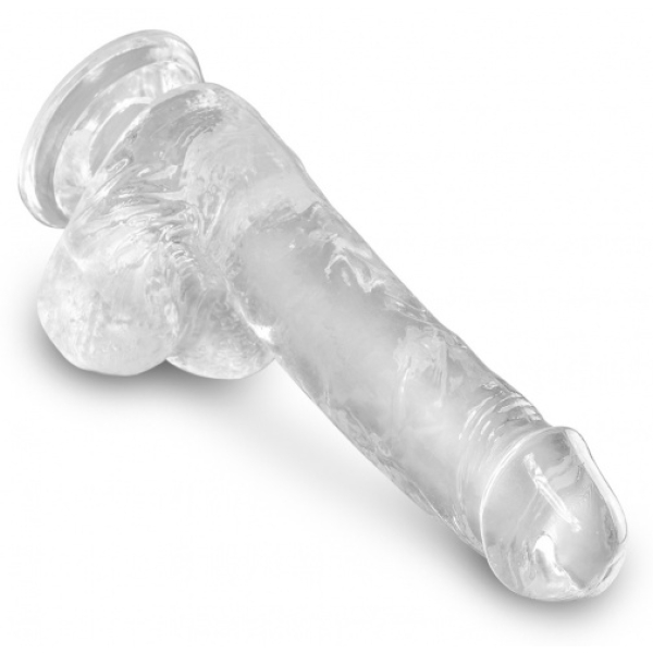 6 Sensational Inches of Crystal-Clear Pleasure - 6" Cock w Balls for Ultimate Fun!