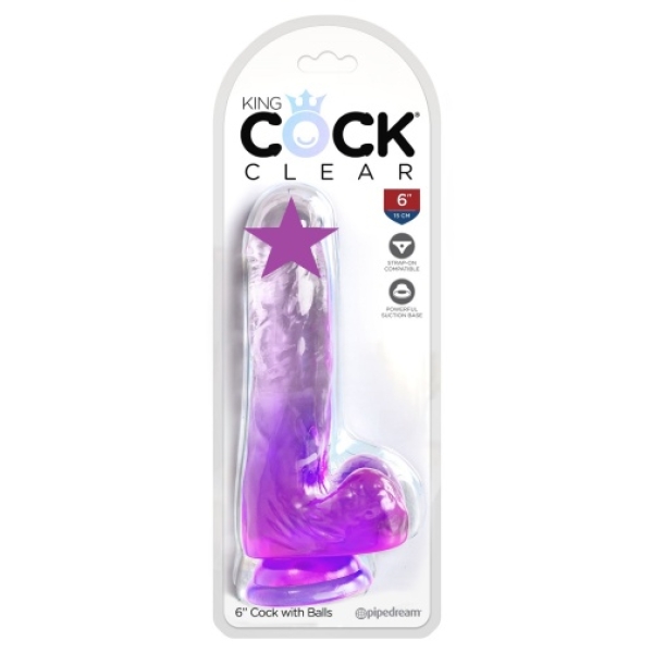 6 Sensational Inches of Pleasure: Purple Cock w/ Balls for Ultimate Satisfaction