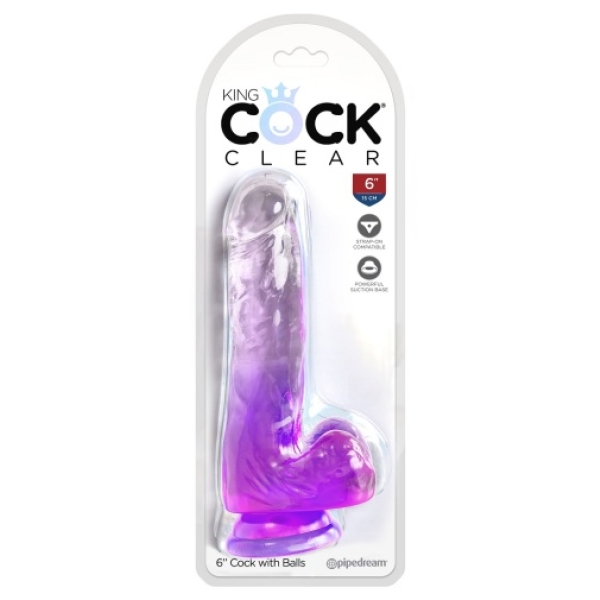6 Sensational Inches of Pleasure: Purple Cock w/ Balls for Ultimate Satisfaction