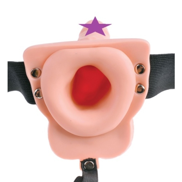 6 Sensational Inches of Pleasure: Vibrating Hollow Strap-On with Realistic Balls