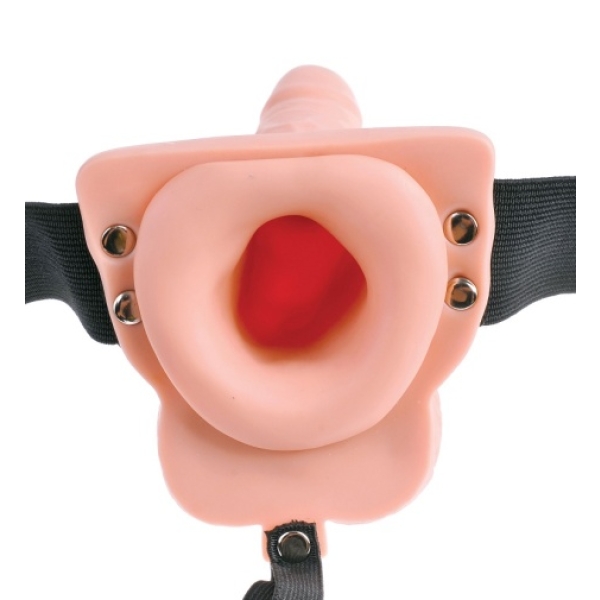 6 Sensational Inches of Pleasure: Vibrating Hollow Strap-On with Realistic Balls