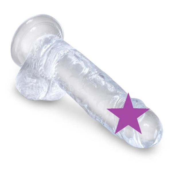 7 Sensational Inches of Clear Pleasure - Cock w/Balls for Ultimate Fun