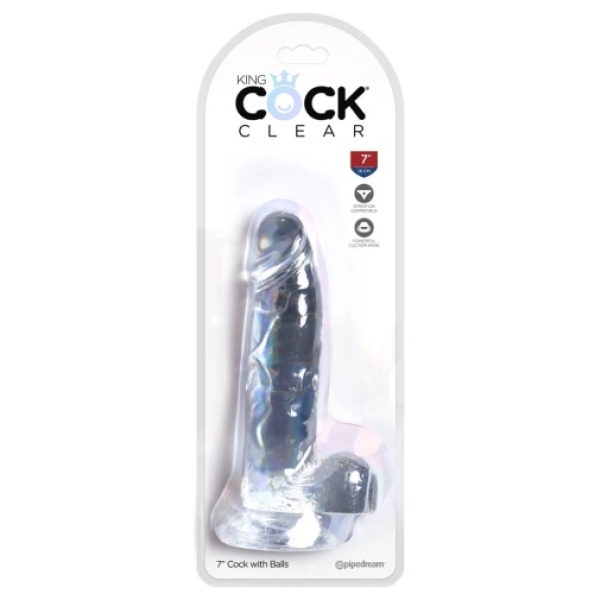 7 Sensational Inches of Clear Pleasure - Cock w/Balls for Ultimate Fun