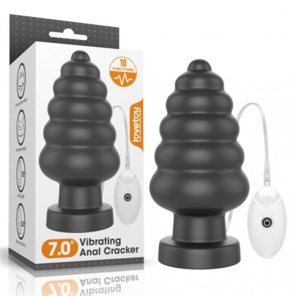 7 Pleasure-Packed Inches: King-Sized Black Vibro Anal Cracker for Intense Stimulation