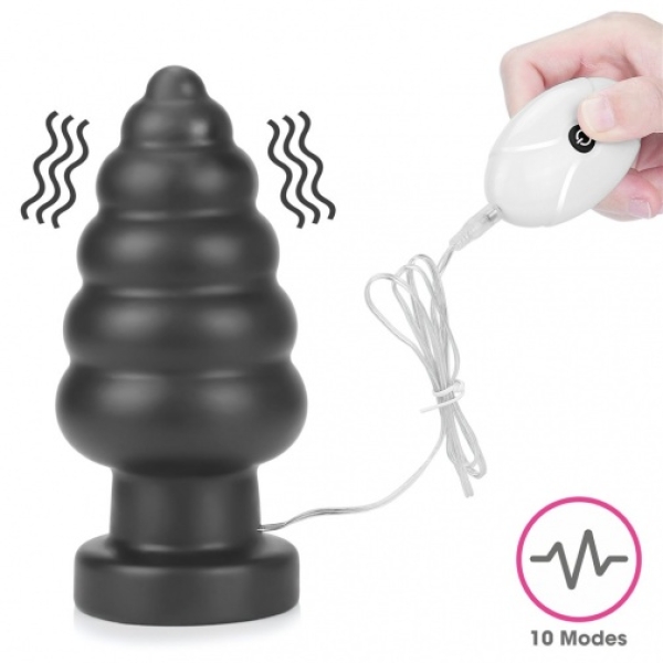 7 Pleasure-Packed Inches: King-Sized Black Vibro Anal Cracker for Intense Stimulation