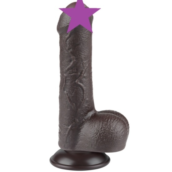 7 Sensational Inches of Realistic Pleasure with Sliding Skin Dildo - Brown
