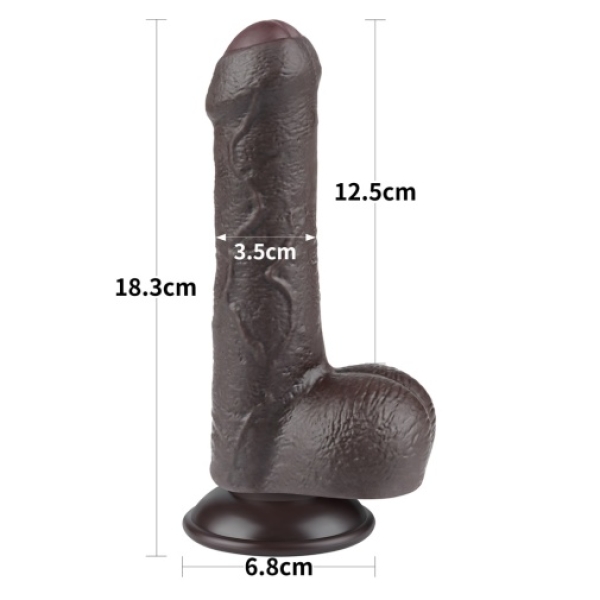 7 Sensational Inches of Realistic Pleasure with Sliding Skin Dildo - Brown