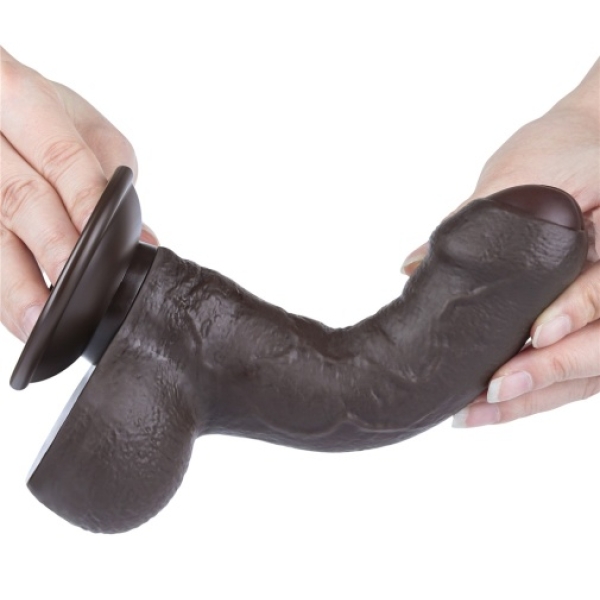7 Sensational Inches of Realistic Pleasure with Sliding Skin Dildo - Brown