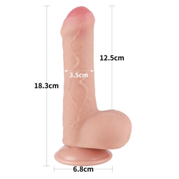 7 Sensational Inches of Realistic Pleasure with Sliding Skin Flesh Dildo