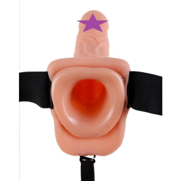 7 Sensational Features of the 7" Vibro Hollow Strap-On w/Balls in Flesh Tone