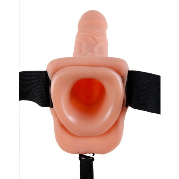 7 Sensational Features of the 7" Vibro Hollow Strap-On w/Balls in Flesh Tone