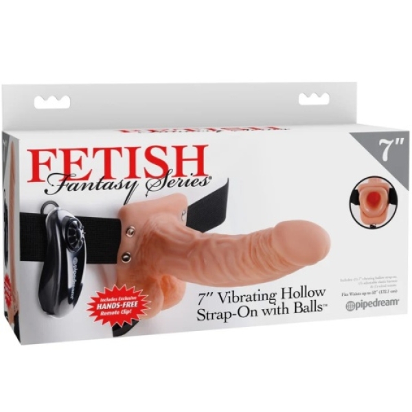 7 Sensational Features of the 7" Vibro Hollow Strap-On w/Balls in Flesh Tone
