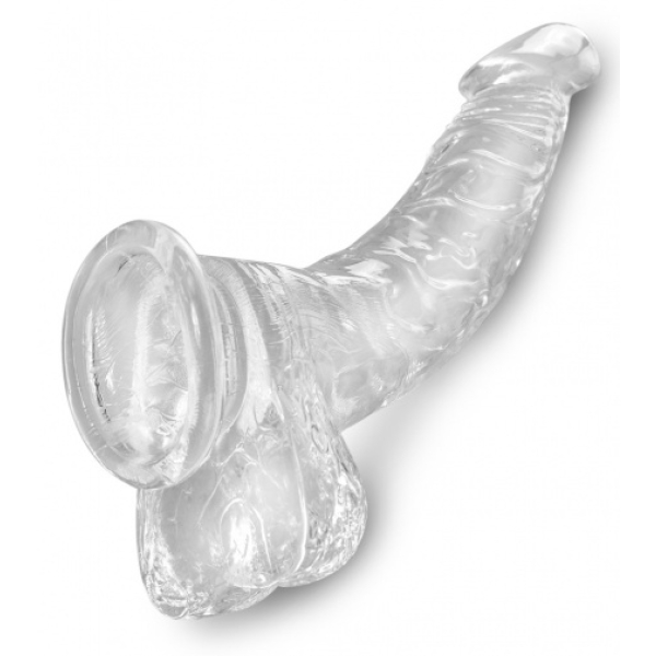 7 Sensational Inches of Crystal-Clear Pleasure - Realistic Cock with Balls for Ultimate Fun!