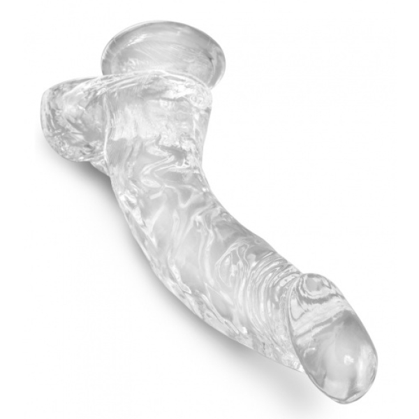 7 Sensational Inches of Crystal-Clear Pleasure - Realistic Cock with Balls for Ultimate Fun!