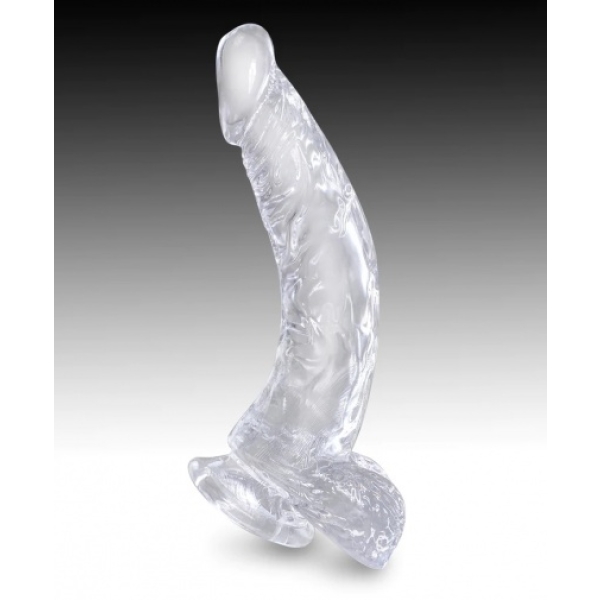 7 Sensational Inches of Crystal-Clear Pleasure - Realistic Cock with Balls for Ultimate Fun!