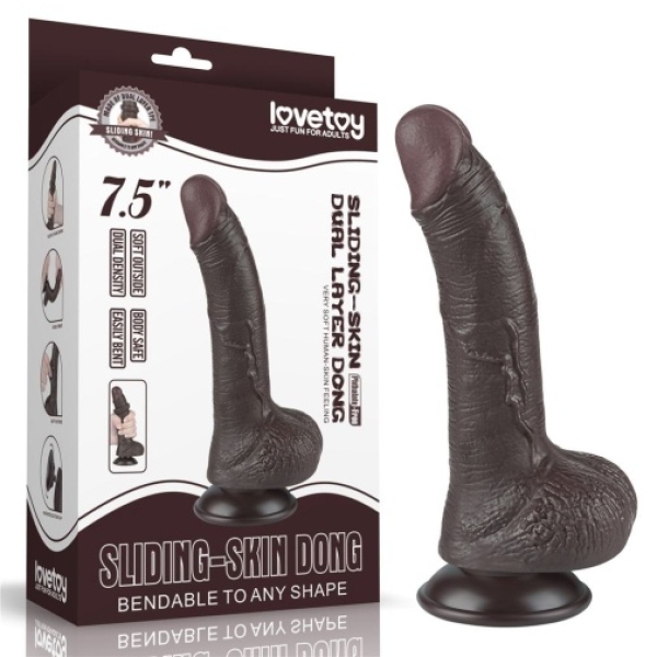 5 Sensational Reasons to Try the 7.5" Curved Sliding Skin Dildo in Brown