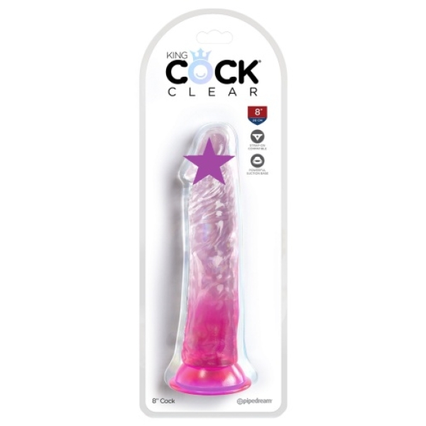 7 Lifelike Inches of Pink Pleasure - 8" Clear Realistic Cock for Ultimate Sensation