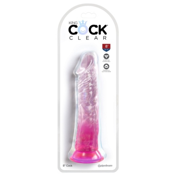 7 Lifelike Inches of Pink Pleasure - 8" Clear Realistic Cock for Ultimate Sensation