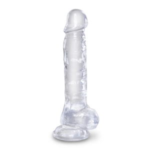 8" Lifelike Clear Cock with Balls - Ultra-Realistic Pleasure for Intense Solo Play