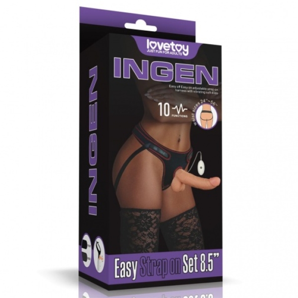 8.5" Vibrating Strapon Set with Balls for Intense Couples Play