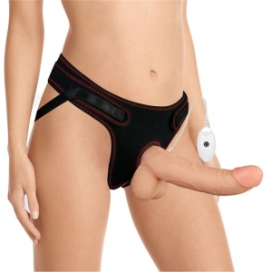 8.5" Vibrating Strapon Set with Balls for Intense Couples Play