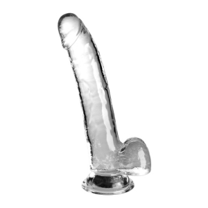 9" Clear Cock w Balls - Ultra-Realistic Transparent Toy for Intense Pleasure