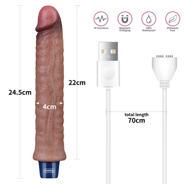 7 Sensational Features of the 9.5" Real Softee Vibro Dildo in Rich Brown