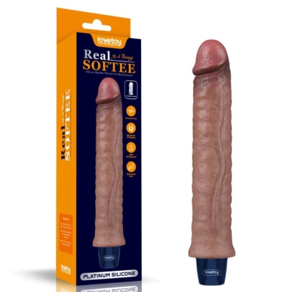 7 Sensational Features of the 9.5" Real Softee Vibro Dildo in Rich Brown
