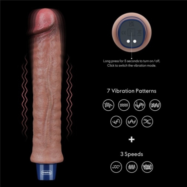 7 Sensational Features of the 9.5" Real Softee Vibro Dildo in Rich Brown