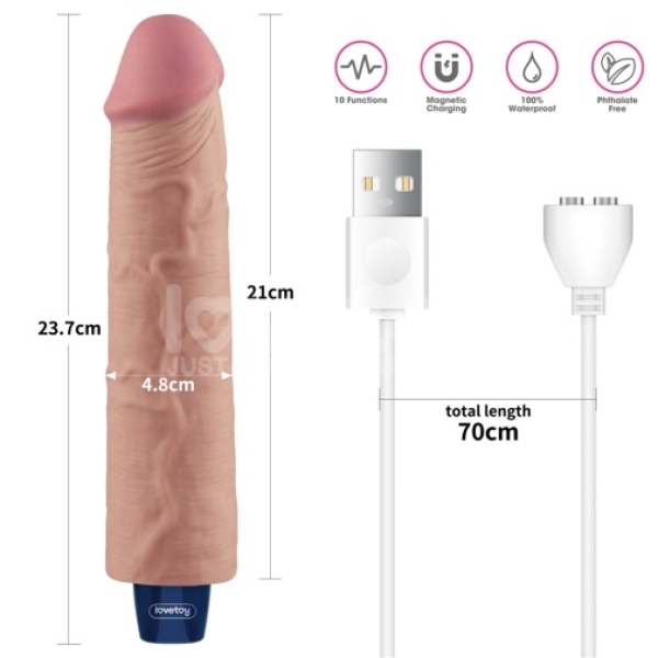 5 mind-blowing features of the 9.5" Real Softee Vibro Dildo in lifelike flesh