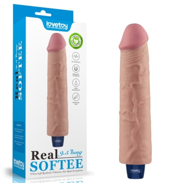 5 mind-blowing features of the 9.5" Real Softee Vibro Dildo in lifelike flesh