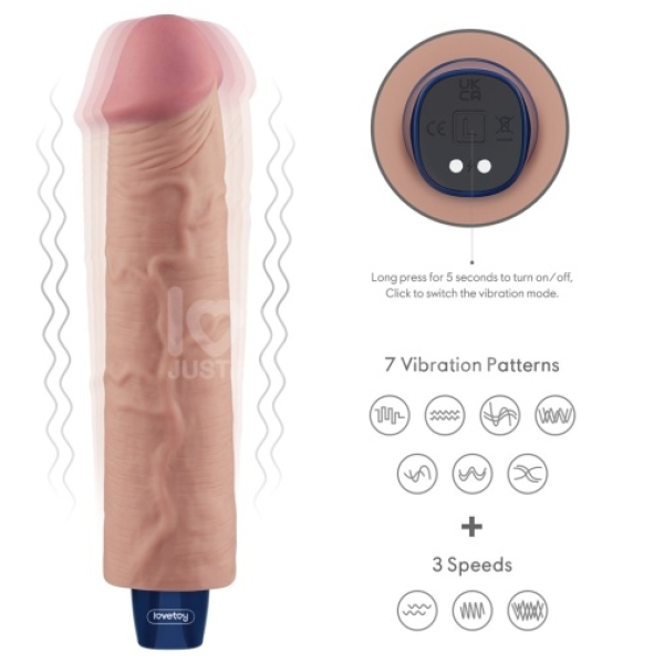 5 mind-blowing features of the 9.5" Real Softee Vibro Dildo in lifelike flesh