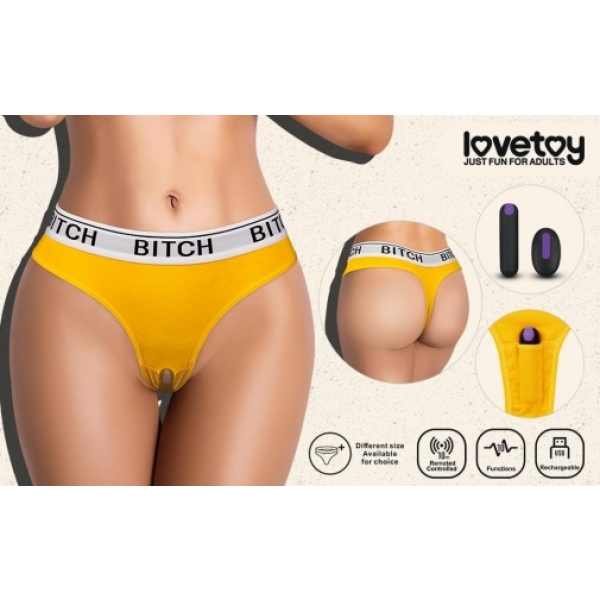 5 Secret Thrills of Bitch Vibrating Panties S - Yellow for Ultimate Pleasure