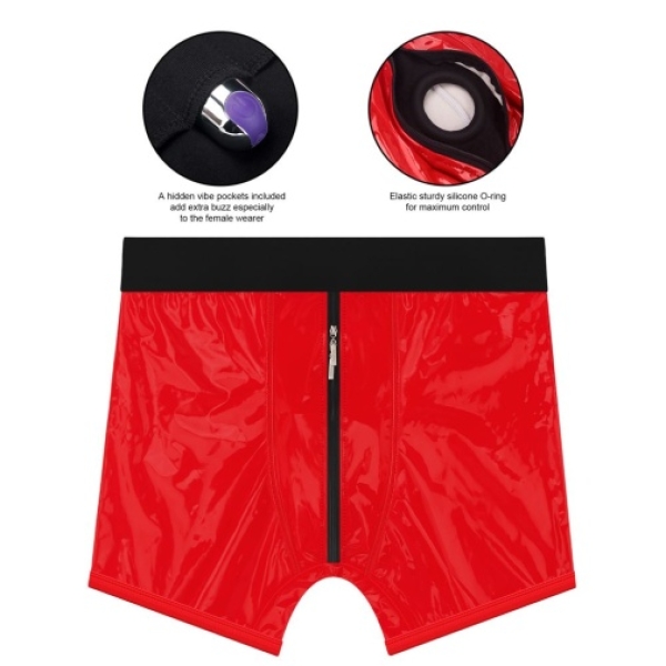 5 Sensational Reasons to Try the Chic Strap-On Shorts in Bold Red - M/L