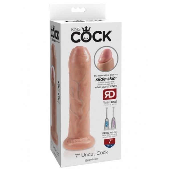 "7 Sensational Inches of Realistic Pleasure – Uncut Flesh Toy for Ultimate Thrills"
