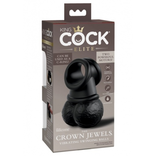5 Intense Pleasure Secrets with Crown Jewels Vibro Balls - Black