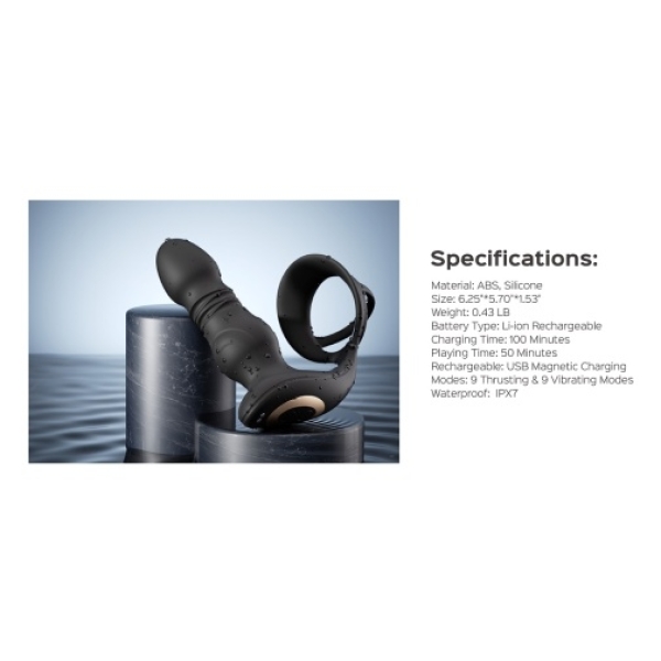 "7 Mind-Blowing Pleasures: Cyrus Thrusting Prostate Massager with App Control"